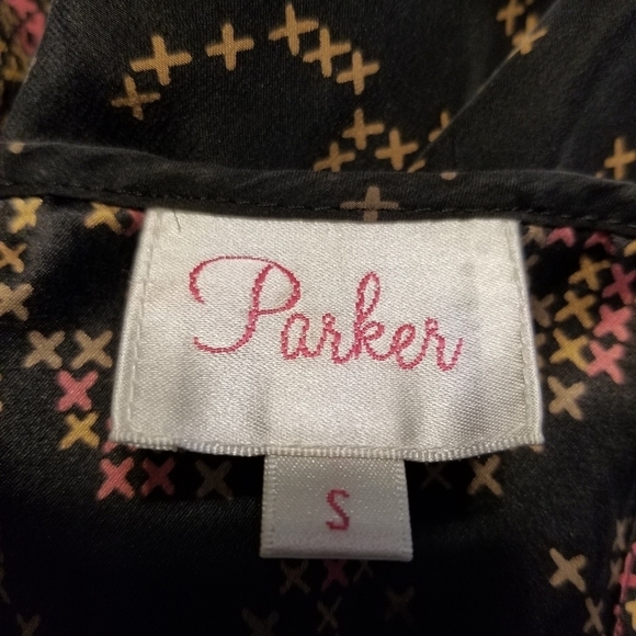 Parker Sz S 100%Silk Maxi Tank Dress Racer Back Whimsygoth Milkmaid Dark fairy - Picture 6 of 8